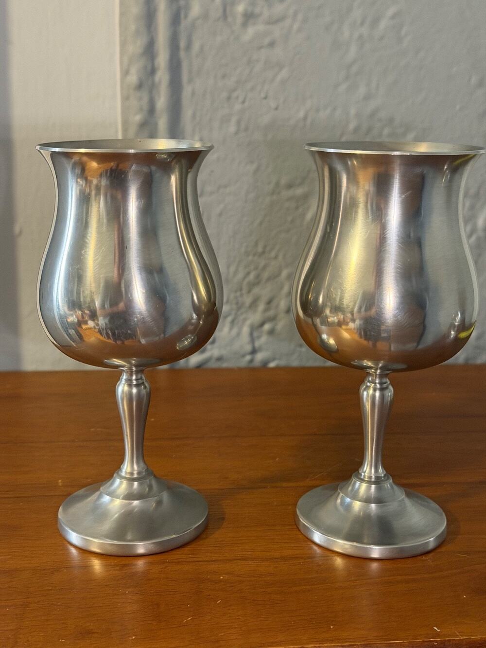 Vintage Preisner Pewter 7” Wine Metal Goblet Chalice 2304 Tulip Shape